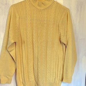 Vintage Haband Mock turtleneck Sweater Medium Yellow
